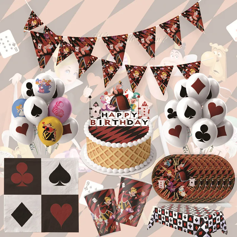 A Balloons Poker Balloon Alice Wonderland Theme Birthday Party