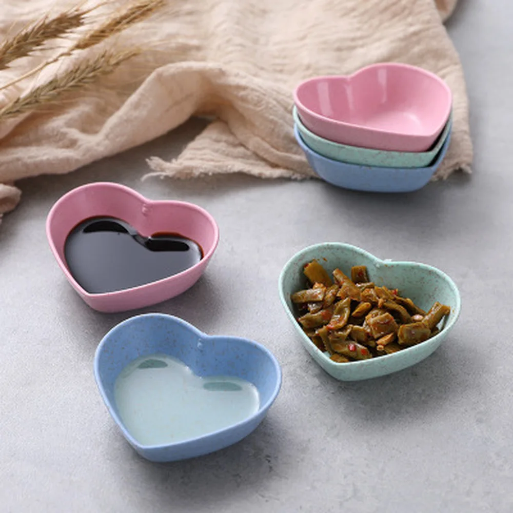 

Love Kitchen Food Pickles Soy Sauce Vinegar Seasoning Wheat Straw Seasoning Dish Snack Plate seasoning plate