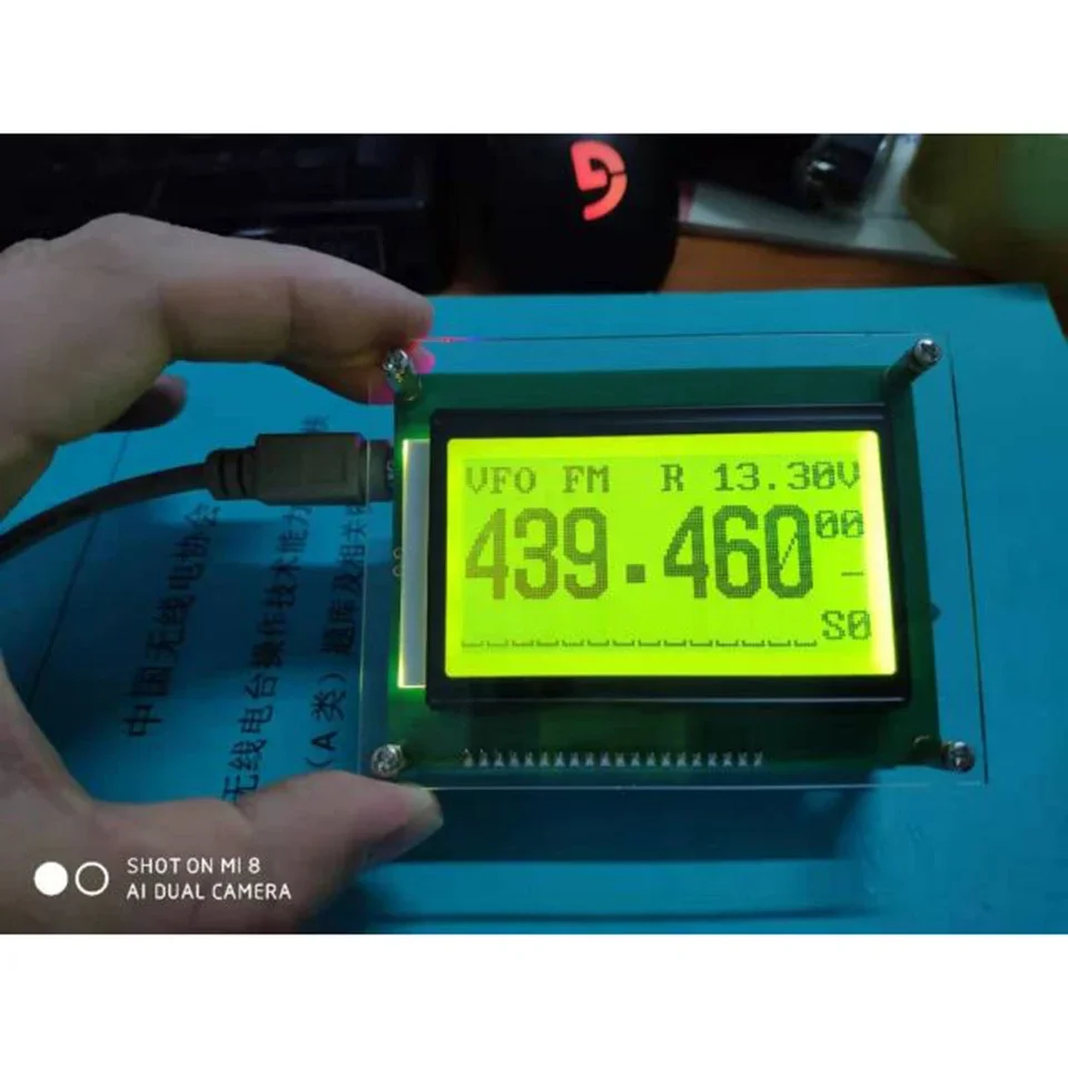Yaogreenham外部猫表示画面12864液晶アクリルケースとケーブル