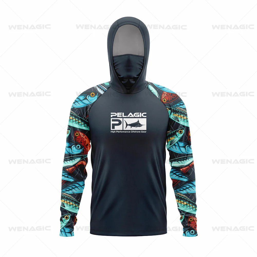 

PELAGIC Men's Long Sleeve Fishing Shirt UPF 50+ Fish Apparel New Funny Quick Dry Tops Lightweight Thin Breathable Outdoor Shirts