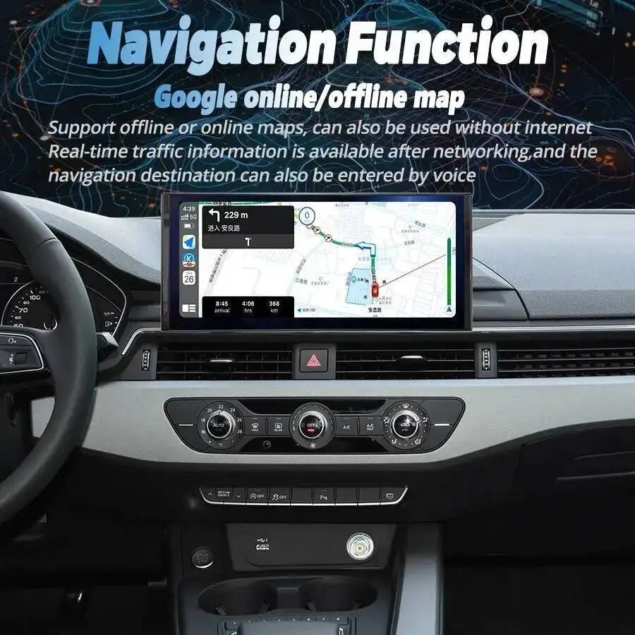 Autoradio 10.25/12.3 pollici per AUDI A5 A4 A4L 2017-2020, Navigatore GPS Android, Lettore Multimediale Video, Android Auto, Stereo, Carplay - immagine 4