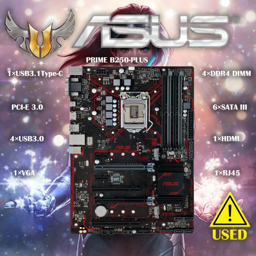 Usato Asus Prime B250-Plus Scheda Madre Desktop Originale Intel B250 Ddr4 Lga 1151 I7/I5/I3 Usb3.0 Sata3
