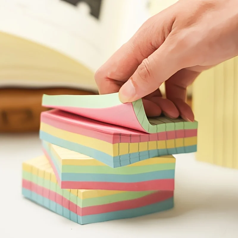 100 foglietti adesivi autoadesivi colorati, 4 colori, set di note orizzontali, adatti per uso domestico, scuola e ufficio