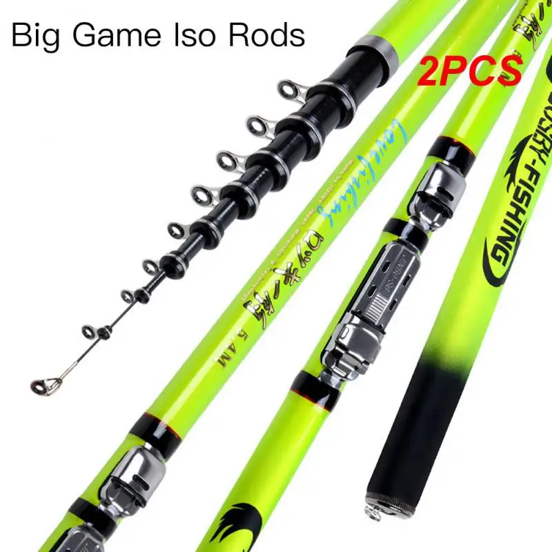 

2PCS Portable Telescopic Fishing Rod 6.3/5.4/4.5/3.6M Carbon Spinning Baitcasting Travel Lure Rod Fishing Tools Accessories Hot