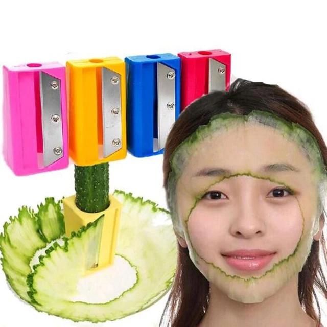 1Pc Facial Beauty Cucumber Slicer,Spiral Vegetable Slicer With Mirror  Gadget,Carrot Cucumber Sharpener Peeler,Make Paper-Thin Vegetable Slices