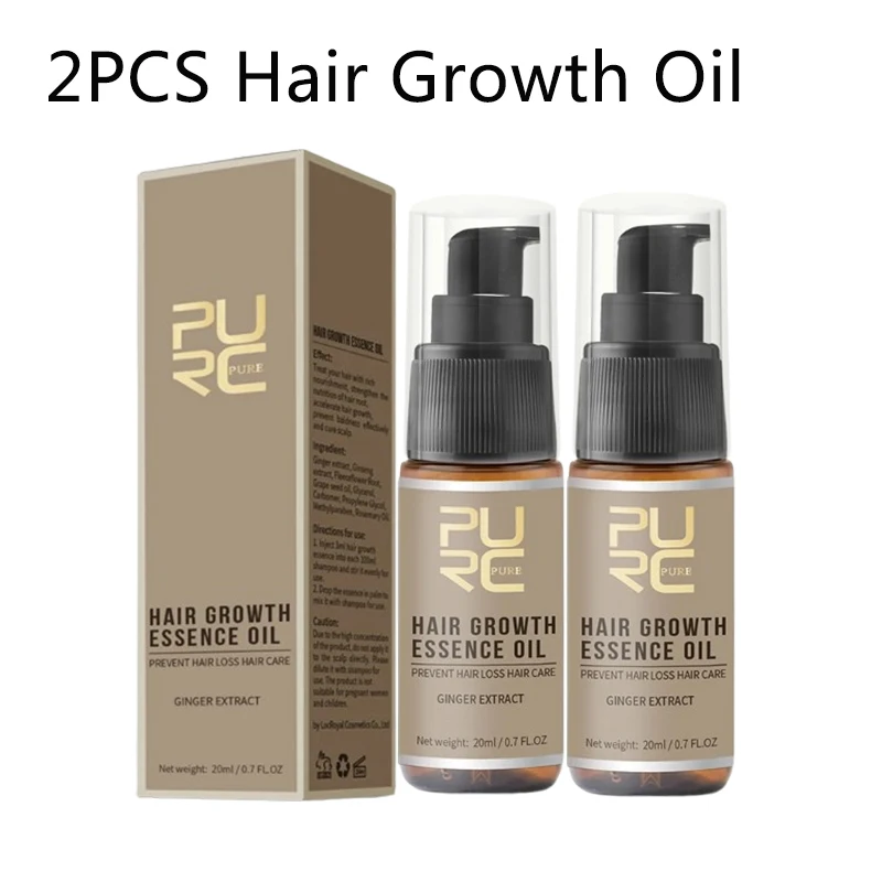 

Масло для роста волос PURC для мужчин и женщин, сыворотка для лечения выпадения волос и кожи головы, имбирь на 7 дней, средство для ухода за волосами