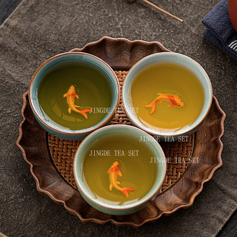 Ge Yao Xiao Tea Cup Handmade Sliced Small Capacity Tea Cups Household Ice Cracked Glaze Tea Cup Chinese Drinking Utensils