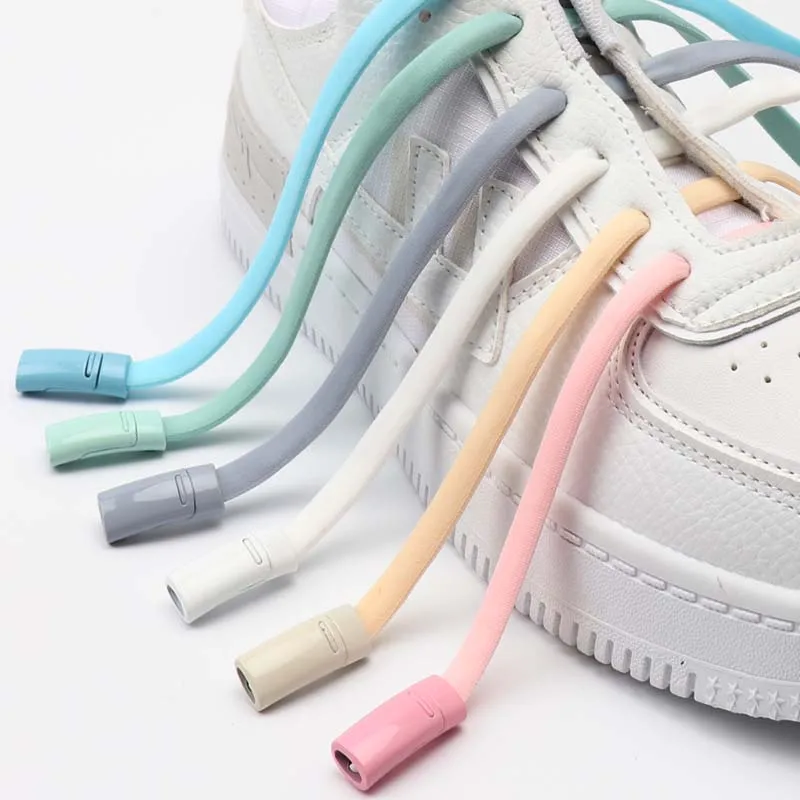 No Tie Shoelaces For Sneakers Elastic Flat Shoelace Metal Lock
