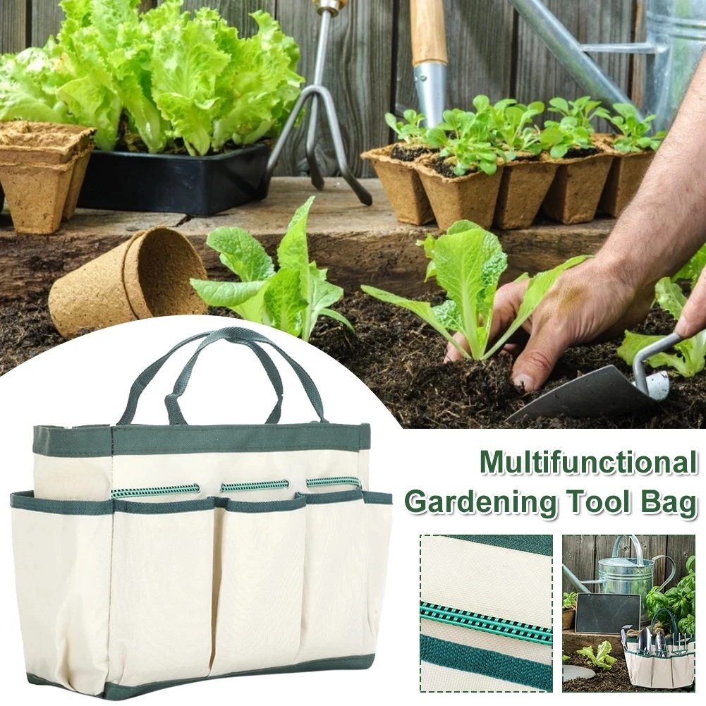 

Складная сумка для инструментов, маленький тканевый поясной кошелек для сада, с несколькими отделениями, вместительная