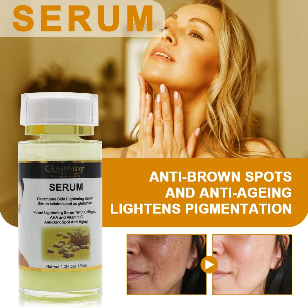 Gluta Master Brightening and Lightening Skin Care with Glutathione Whitening Anti-Spots Anti-aging Keep Shiny for Caramel Skin