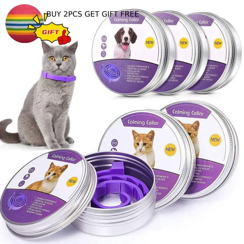 Pet Calming Collar For Cats Dogs Adjustable Anxiety Pheromone Reducing Pet Collar Lasting Natural Calm Relax Soothing Collars
