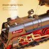 Retro Steam Train Track Suit Simulation Electric Spray Light Small Train Model Boy Gift Train Toy 3