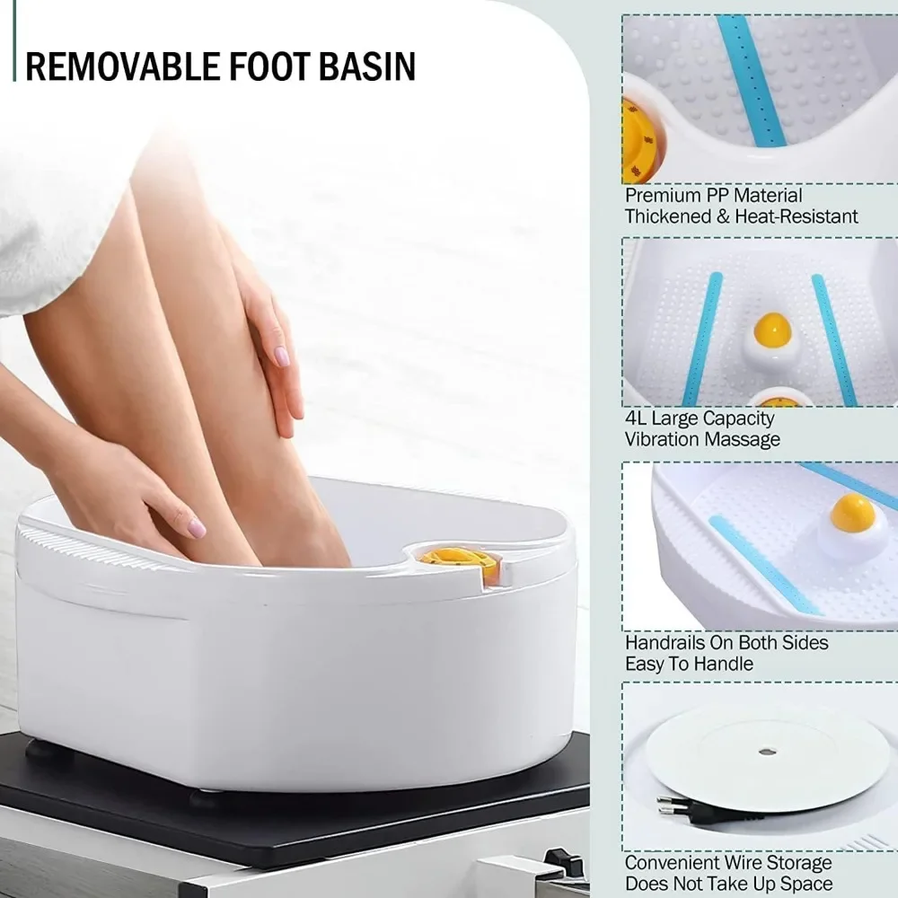 360 Swivel Pedicure Chairs, High Adjustable Pedicure Unit w/Stool, Footrest and Foot Basin, Portable Pedicure chair for Nail