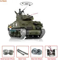 1/16 HENG LONG RC Tank 7.0 Upgraded M4A3 Sherman 3898 Metal Tracks Barrel Recoil Gearbox Idler Smoke Unit Engine Sound TH17673 1