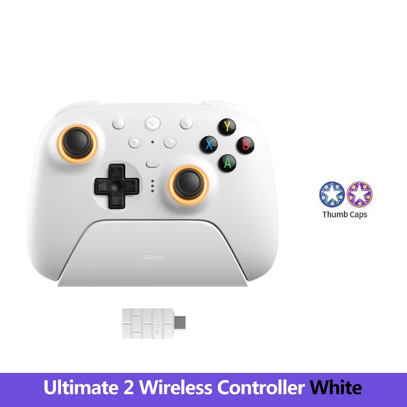 Controller wireless 8BitDo Ultimate 2, gamepad Bluetooth/USB/2.4G con joystick TMR, dock di ricarica per PC, Windows 10,11, Android