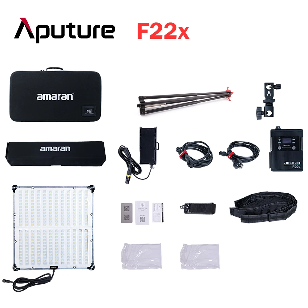 Aputure Amaran F22C F22X 유연한 조명, RGBWW 풀 컬러 비디오 조명, 2500-7500K 스튜디오 램프, 그리드 소프트 박스 포함