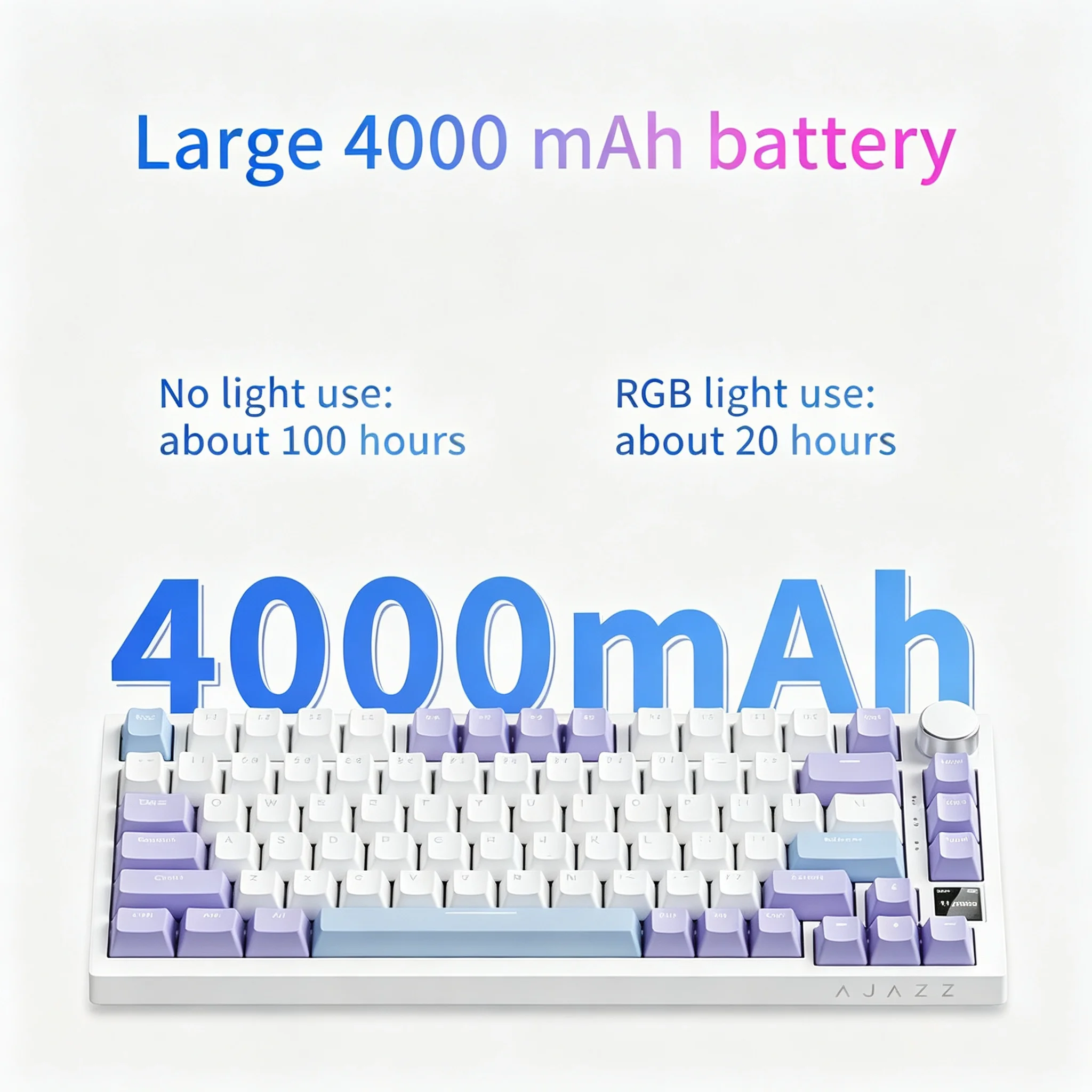Clavier mécanique AJAZZ AK820 / AK820 PRO, disposition 75 %, touches PBT OEM, rétroéclairage RGB, anti-ghosting intégral, connexion USB Type-C 6