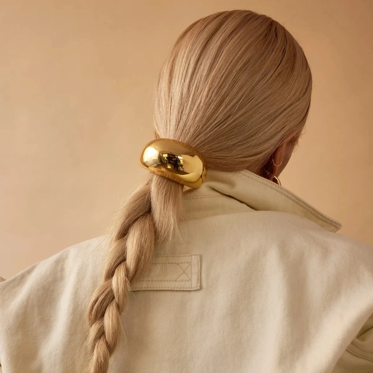 Hair Accessories Metal Hair Ties JewelryPoster 6.8cm*3.2cm Simple Rubber Band Stainless Steel Waterproof For Women