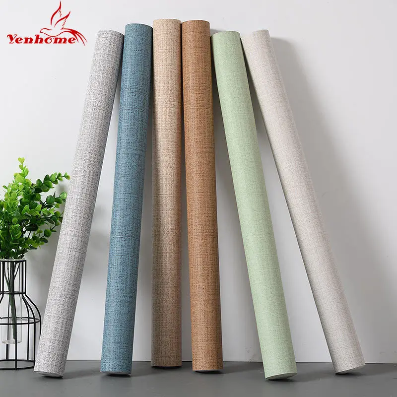 Linen Wallpapers Self Adhesive Paper For Furniture Home Decor Kitchen