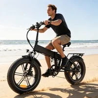 Vélo électrique PEAK 1000W, batterie 48V 15AH, vélo électrique pliable, suspension intégrale, freins hydrauliques, feu arrière, phare, clignotants, vélo électrique à pneus larges 2