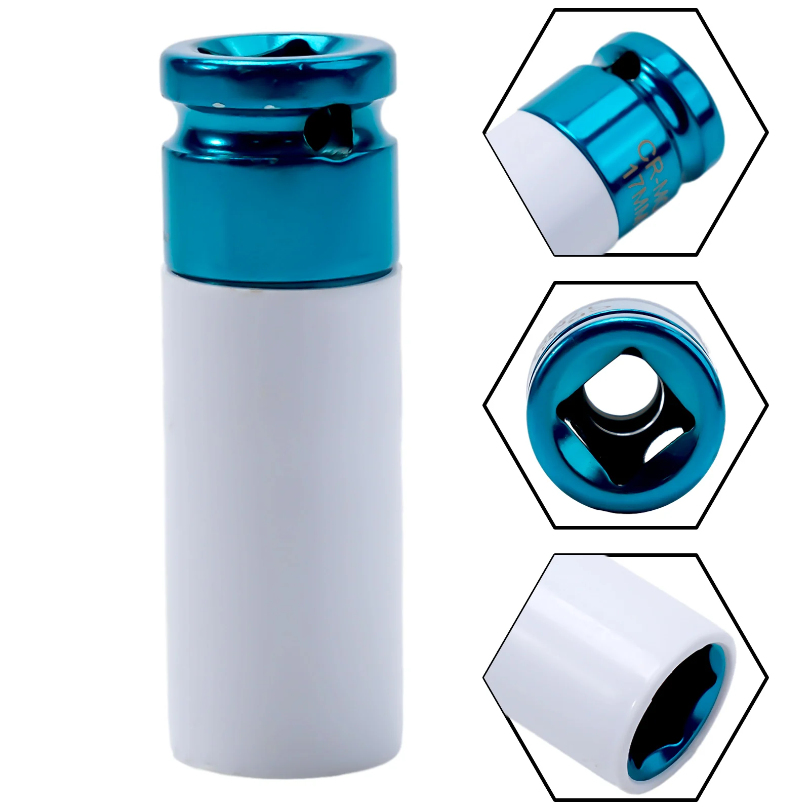 1pcs 17/19/21mm Colorful Sleeve Tire Protection Sleeve Deep Impact Nut Socket Metal Socket 1/2 Car Wheel And Bolt Protector Tool 4