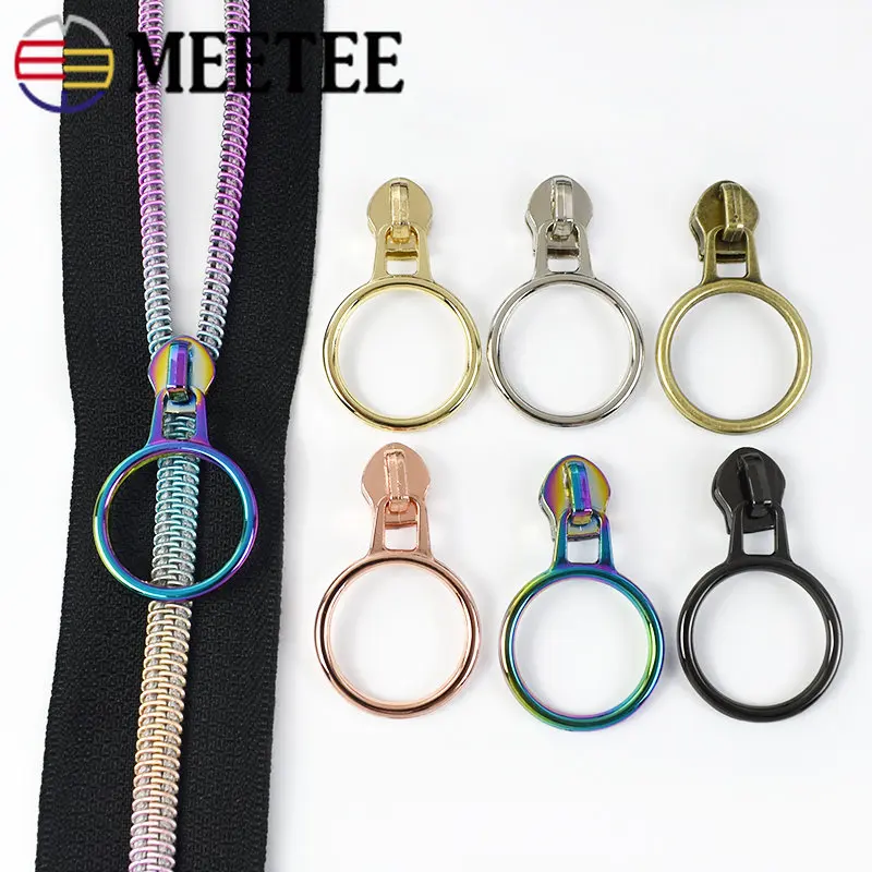 Meetee 5 10 20Pcs 5 Zipper Pull for Nylon Zip Sliders Bag Replacement Zipper Head Repair