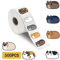 500PCS Kawaii Cartoon Cat Tuo Roll Stickers Skateboard Laptop Luggage Scrapbook Cool Phone Gift Waterproof Phone Cute Sticker 1