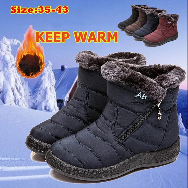 

Women Boots 2022 Warm Winter Boots Fashion Waterproof Snow Boots for Winter Shoes Women Casual Lightweight Ankle Botas Mujer
