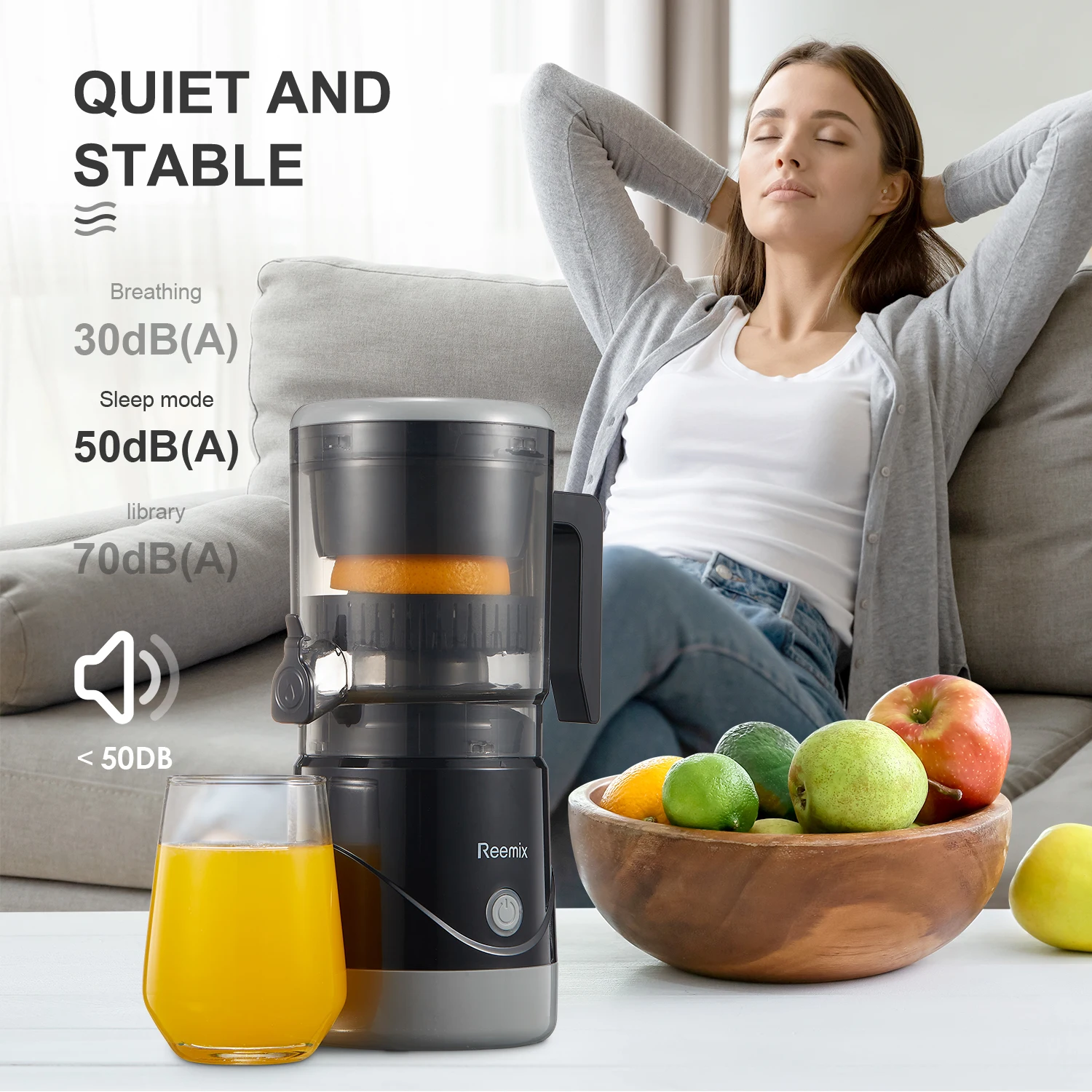 lectric Citrus Juicer, Reemix Full-Automatic Orange Juicer Squeezer for Orange, Lemon, Grapefruit, Citrus Juicer with Cleaning 6