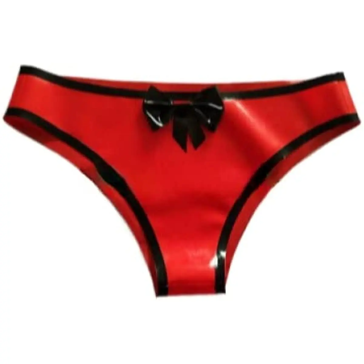 

Latex Briefs Rubber Underwear Women Shorts Red with Black
