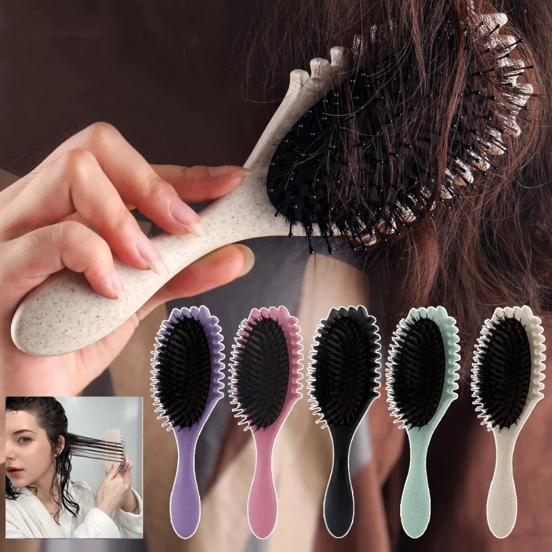 

Curls Define Styling Brush Boar Bristle Detangling Hairbrush Wet Curly Detangle Hair Brush For Hairdressing Styling Tools
