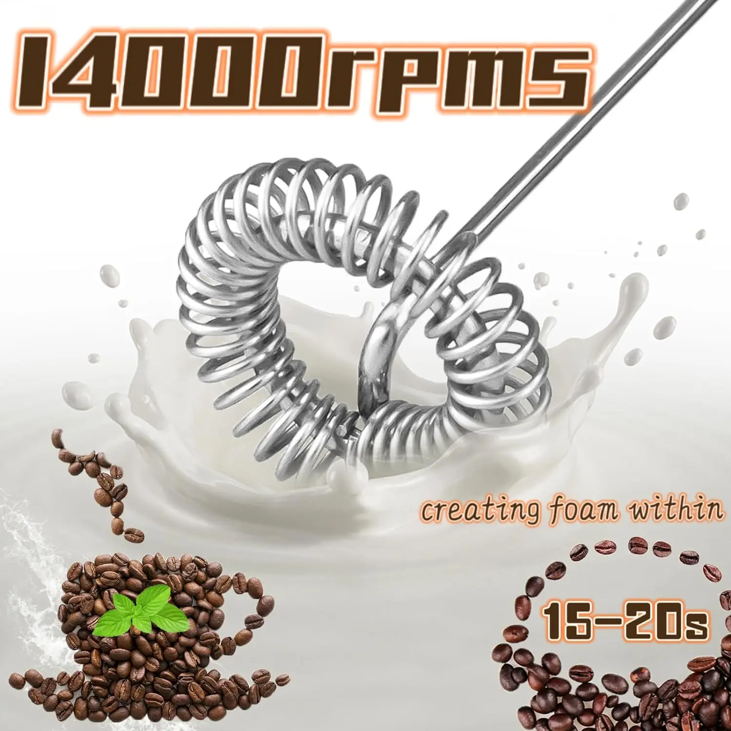 Type C Electric Milk Frother Foam Maker Rechargeable Handheld Whisk Foamer High Speeds Blender Coffee Cappuccino Frothing Wand