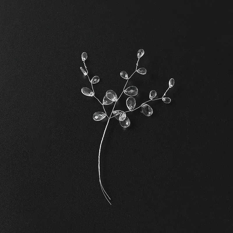 5/10 Stück 15 cm Acryl-Kristallperlen, Zweig, künstliche Blume für Haarnadeln, Basteln, DIY, Braut-Kopfschmuck, Blumensträuße, Kristall-Zubehör – Detail 14