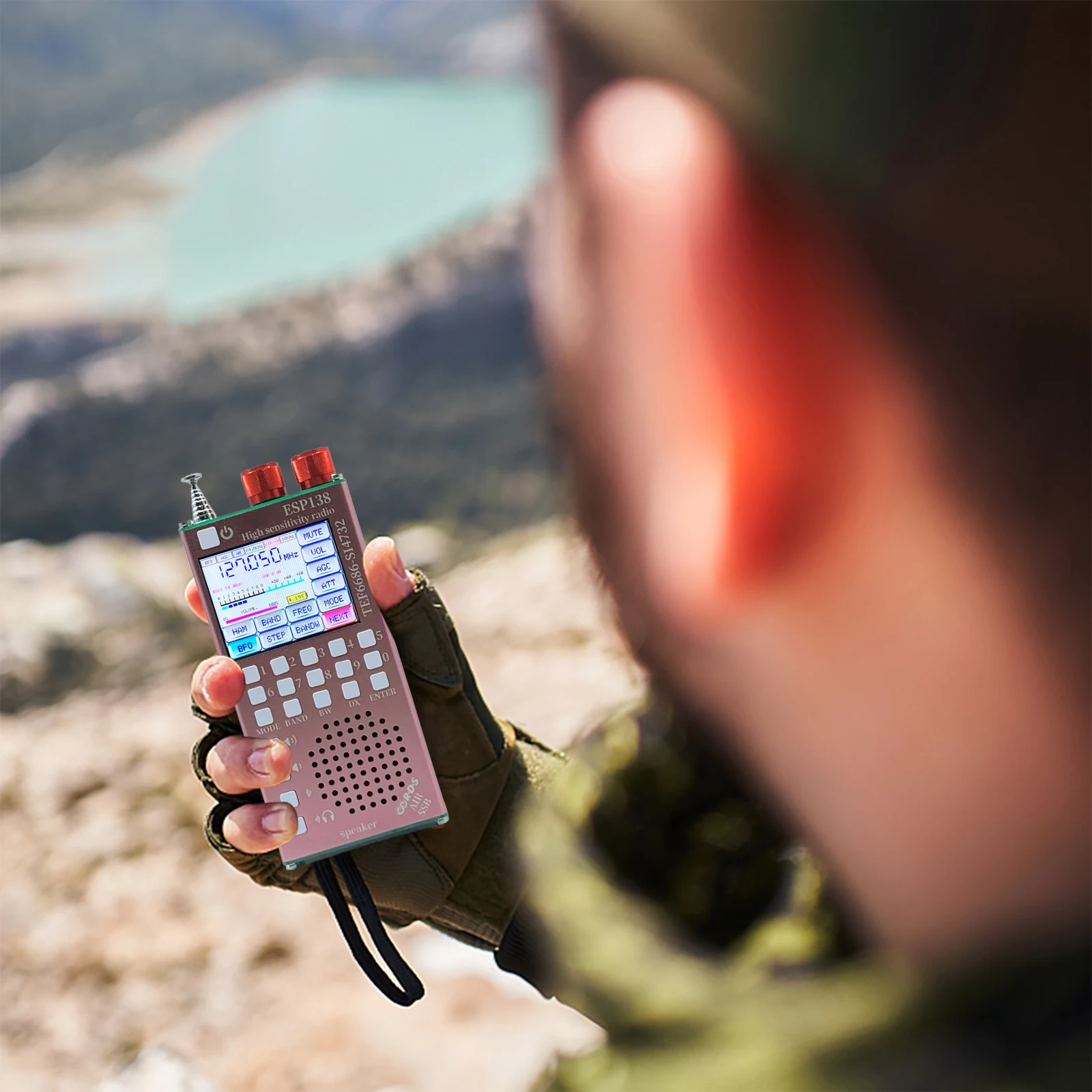 2-in-1 휴대용 라디오 ESP138 SI4732 TEF6686 풀 밴드 수신기 FM AM SSB 항공 밴드 블루투스 DSP 포켓 라디오 (야외용)