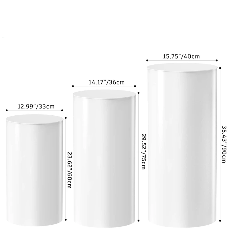 Coperture Per Piedistalli Cilindrici - Tessuto Elastico Oro, 3 Pezzi Grandi - Foto 6