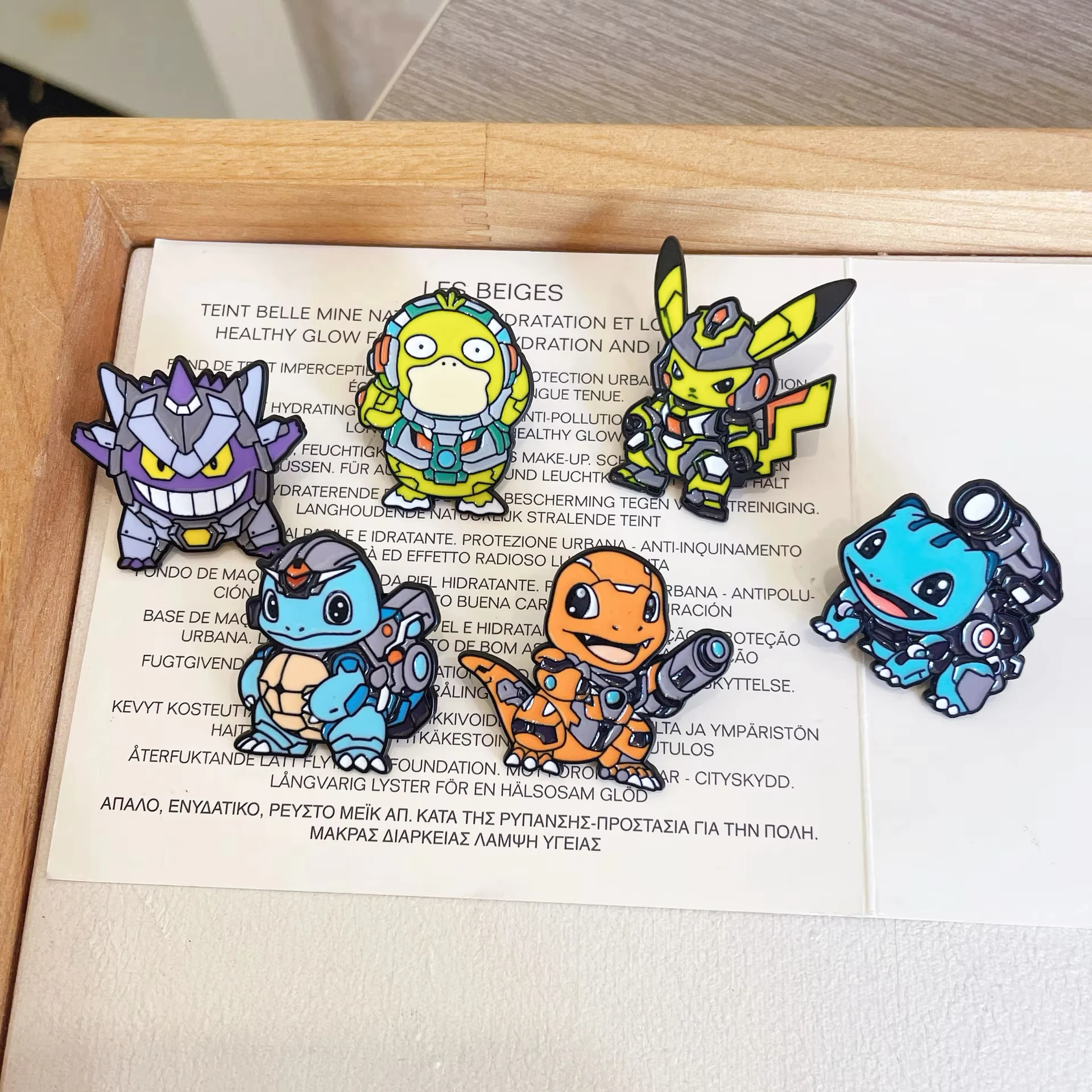 Ensemble de 6 épingles en émail Pokemon, Pikachu écureuil Gengar, broches de Cosplay amusantes, Badges de dessin animé, Collection d'épingles à revers pour les Fans