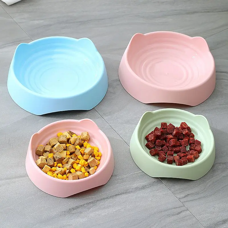 1-2Pcs Pet Dog Cat Food Bowl Cat Water Feeding Bowl Durable Plastic Standing Ear Threaded Pet Bowl Feeder Pets Accessories 1
