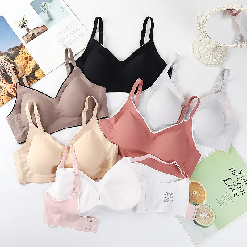 

Бесшовный невидимый бюстгальтер для женщин, сексуальное нижнее белье с глубоким V-образным вырезом, бюстгальтер пуш-ап без косточек, бюстгальтер со съемными подкладками, Бралетт, нижнее белье