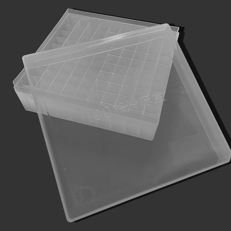 lab Plastic Freezer Box For 1.5ml/2ml Freezing Tube Lab Experiment Box 100 Holes cell freezing container