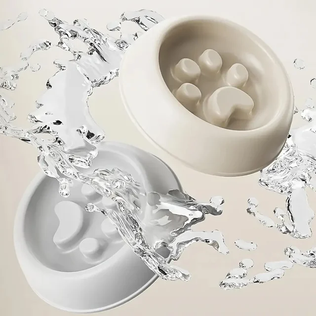 Paw Print Slow Feeder Bowls for Dogs, cat Non-Spill Pet Food Water Dish, Easy Clean, Digestive Health, Dual-Use Prevents Choking 5