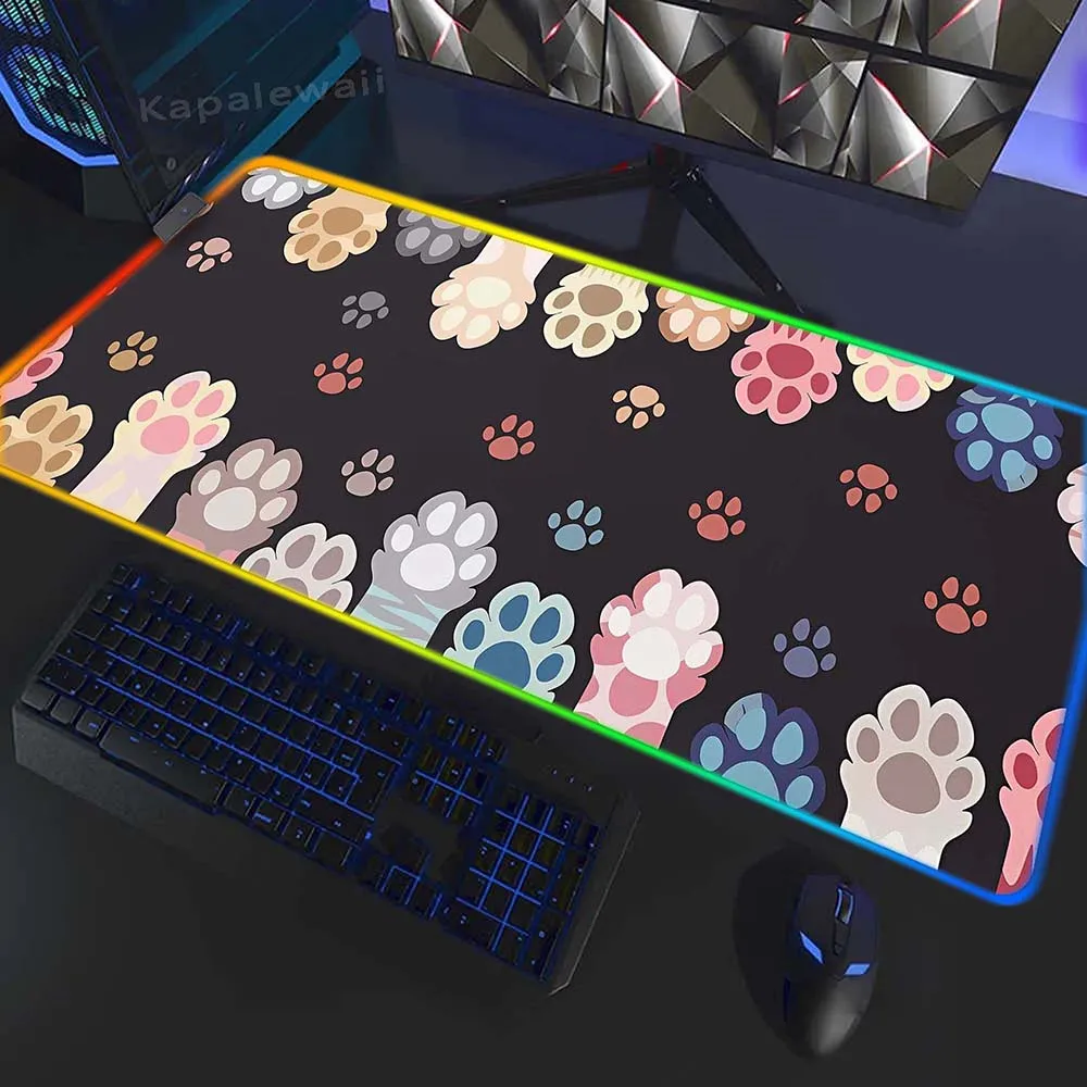 

Cat XXXL Office Mouse Pad Gaming Carpet Backlight Locking Edge Mouse Mat Kawaii Large Mousepad RGB 400x900mm Game Keyboard Pads