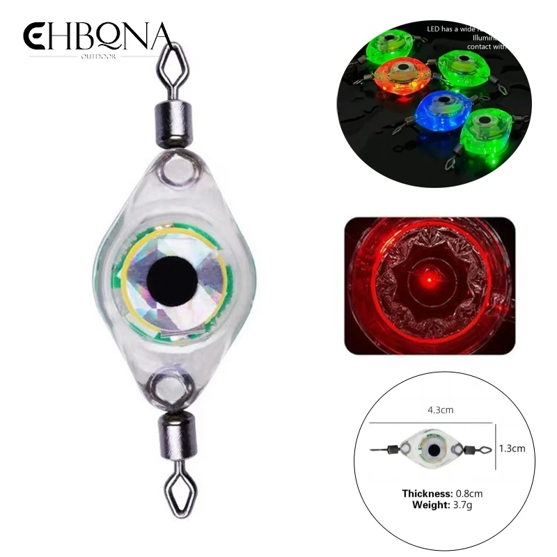 

LED Fishing Bait Light Eye Shape Fishing Lure Light Waterproof Sensing Deep Drop For Seawater Freshwater Underwater High Bright