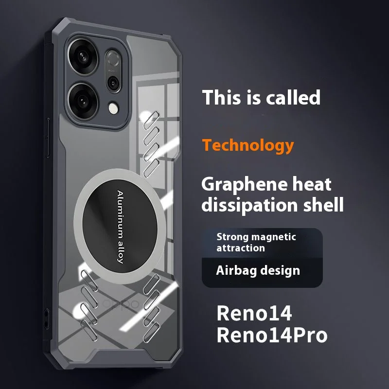 Graphene Cooling Airbag Transparent Shockproof Bumper Case