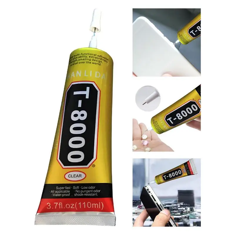 15/50/110ml T-8000 Mobile Phone Repair Glue Manual DIY Multifunctional Glues Transparent Waterproof Soft Repair Adhesive Epoxy