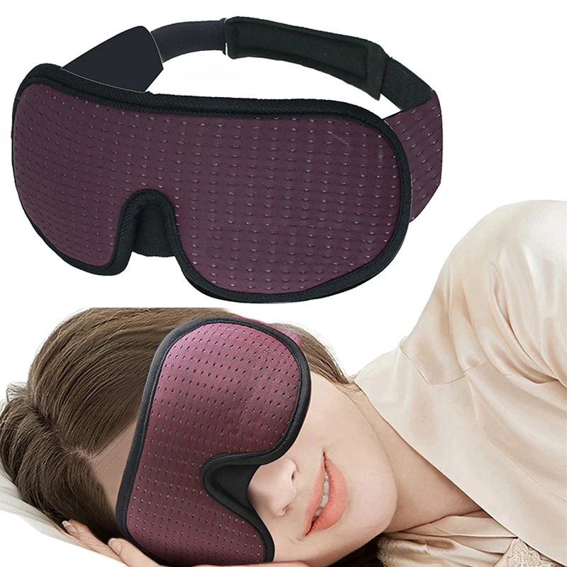 Masque de sommeil 3D bloquant la lumière, couverture d'ombre de voyage rembourrée douce, repos, relaxation, sommeil, bandeau pour les yeux, masque de sommeil, cache-œil_voghion.com