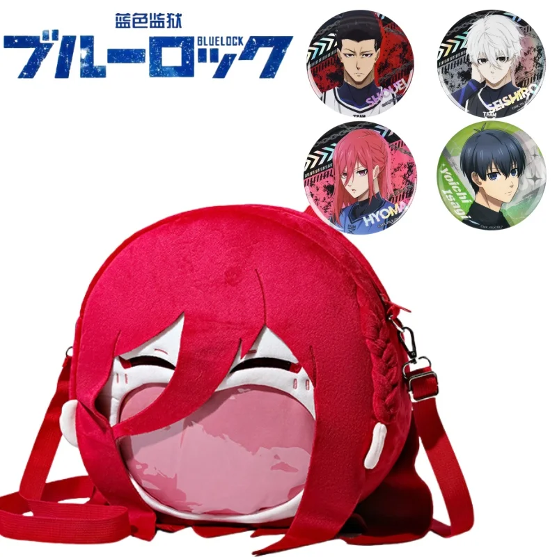 Bandai New BLUELOCK Plush Big Mouth Crossbody Bag Cartoon Chigiri