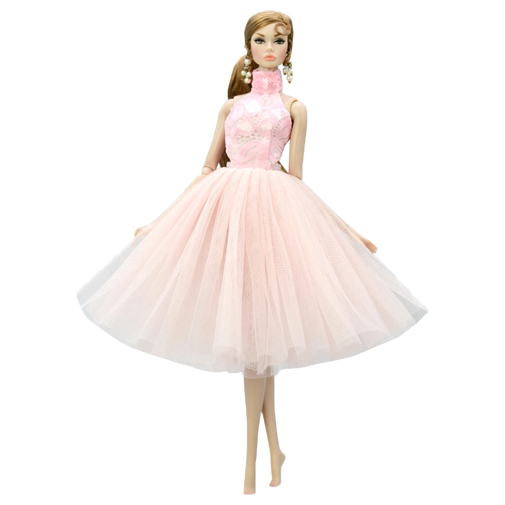 Elegant Lace Doll Outfit Collection - Fashionable Dresses and Accessories