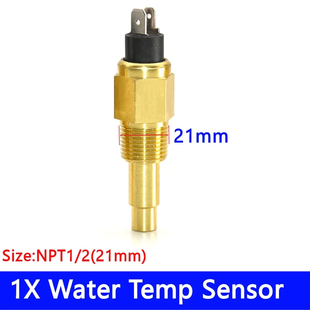 52MM Boat Car Water Temperature Gauge With Coolant Temperature Sensors 1/8NPT 14