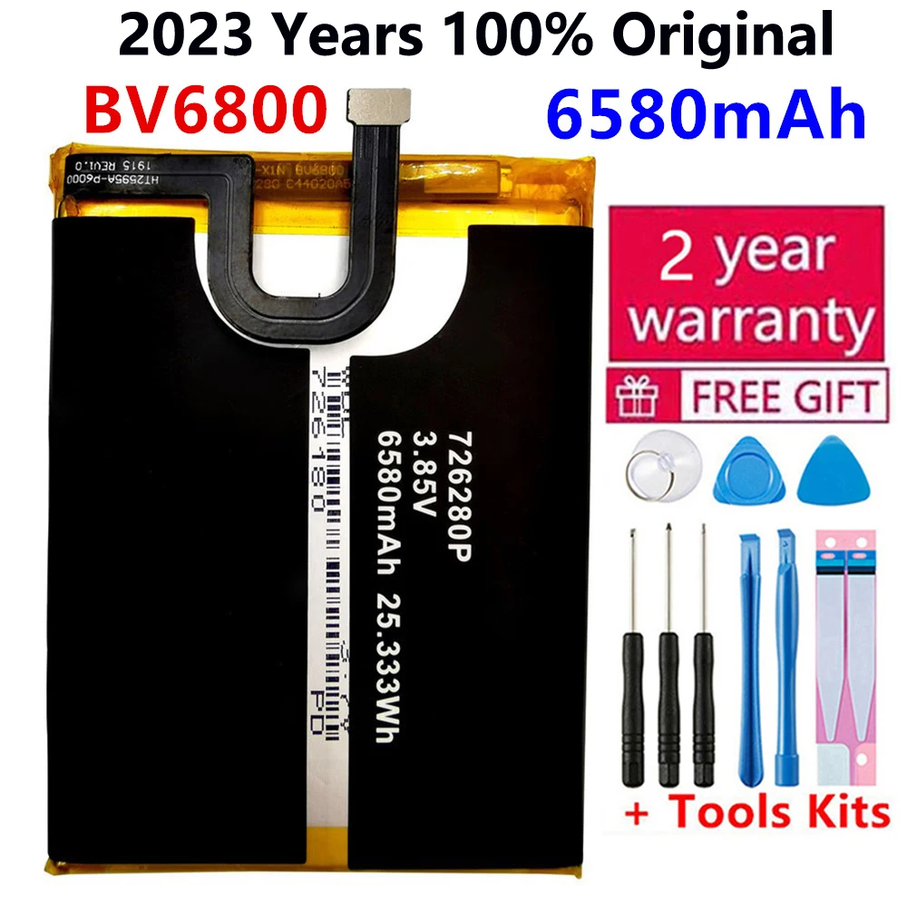 

100% Original NEW 6580mAh bv6800 battery for Blackview Pro IP68 Waterproof MT6750T Latest Production High Quality Battery+Tools