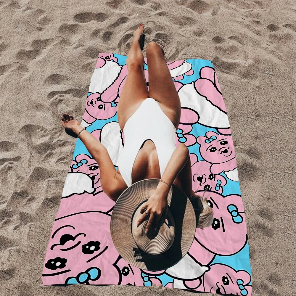 Kawaii O-Opanchu Usagi Beach Towel Cartoon Cute Summer Kids Large Bath Pool Beach Towel Microfiber Absorbent For Swimming Travel 2